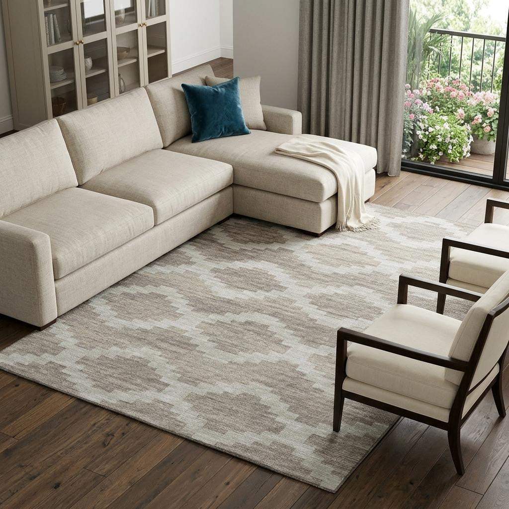 8' X 10' Tan Ivory And Beige Tribal Washable Area Rug With UV Protection - HomeRoots - Flyclothing LLC