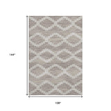 9' X 12' Tan Ivory And Beige Tribal Washable Area Rug With UV Protection - HomeRoots - Flyclothing LLC
