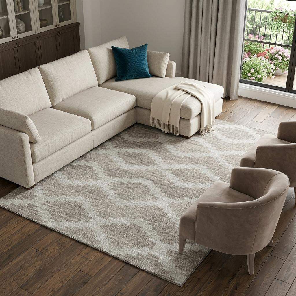 9' X 12' Tan Ivory And Beige Tribal Washable Area Rug With UV Protection - HomeRoots - Flyclothing LLC