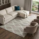 9' X 12' Tan Ivory And Beige Tribal Washable Area Rug With UV Protection - HomeRoots - Flyclothing LLC