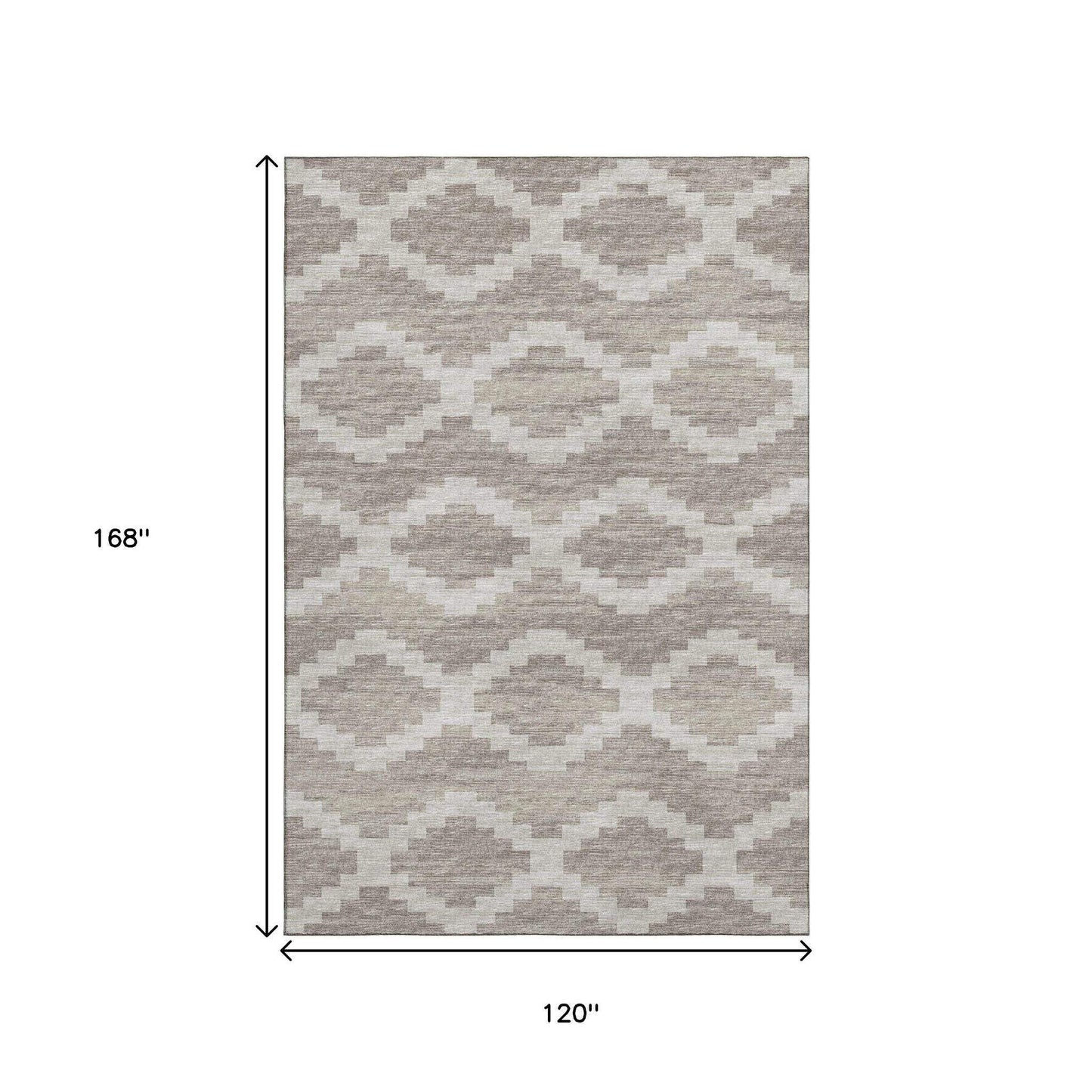 10' X 14' Tan Ivory And Beige Tribal Washable Area Rug With UV Protection - HomeRoots - Flyclothing LLC
