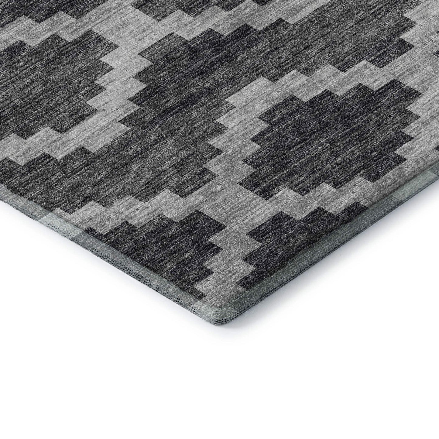 3' X 5' Gray Ivory And Charcoal Tribal Washable Area Rug With UV Protection - HomeRoots - Flyclothing LLC