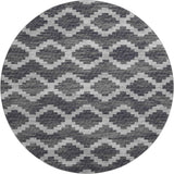 8' Gray Ivory And Charcoal Tribal Washable Round Rug With UV Protection - HomeRoots - Flyclothing LLC