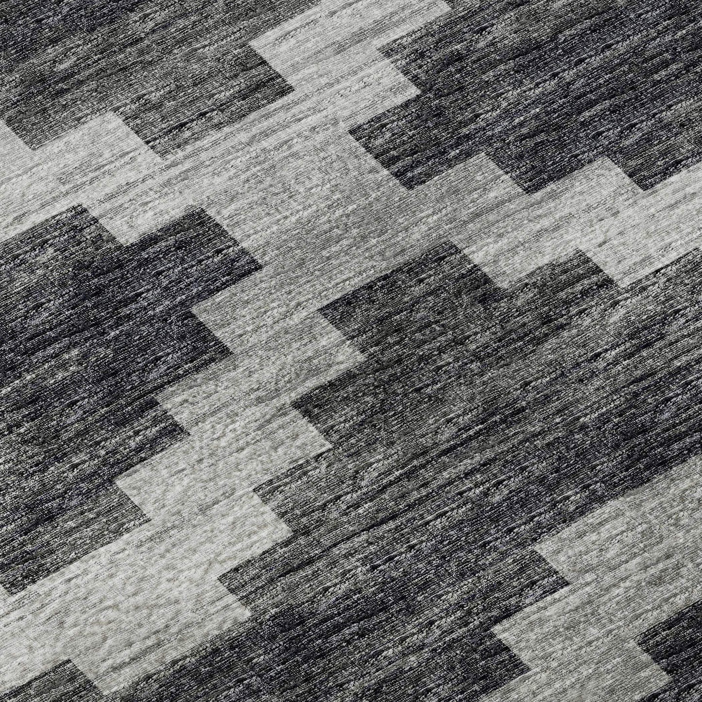 8' Gray Ivory And Charcoal Tribal Washable Round Rug With UV Protection - HomeRoots - Flyclothing LLC