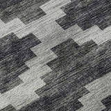 8' Gray Ivory And Charcoal Tribal Washable Round Rug With UV Protection - HomeRoots - Flyclothing LLC