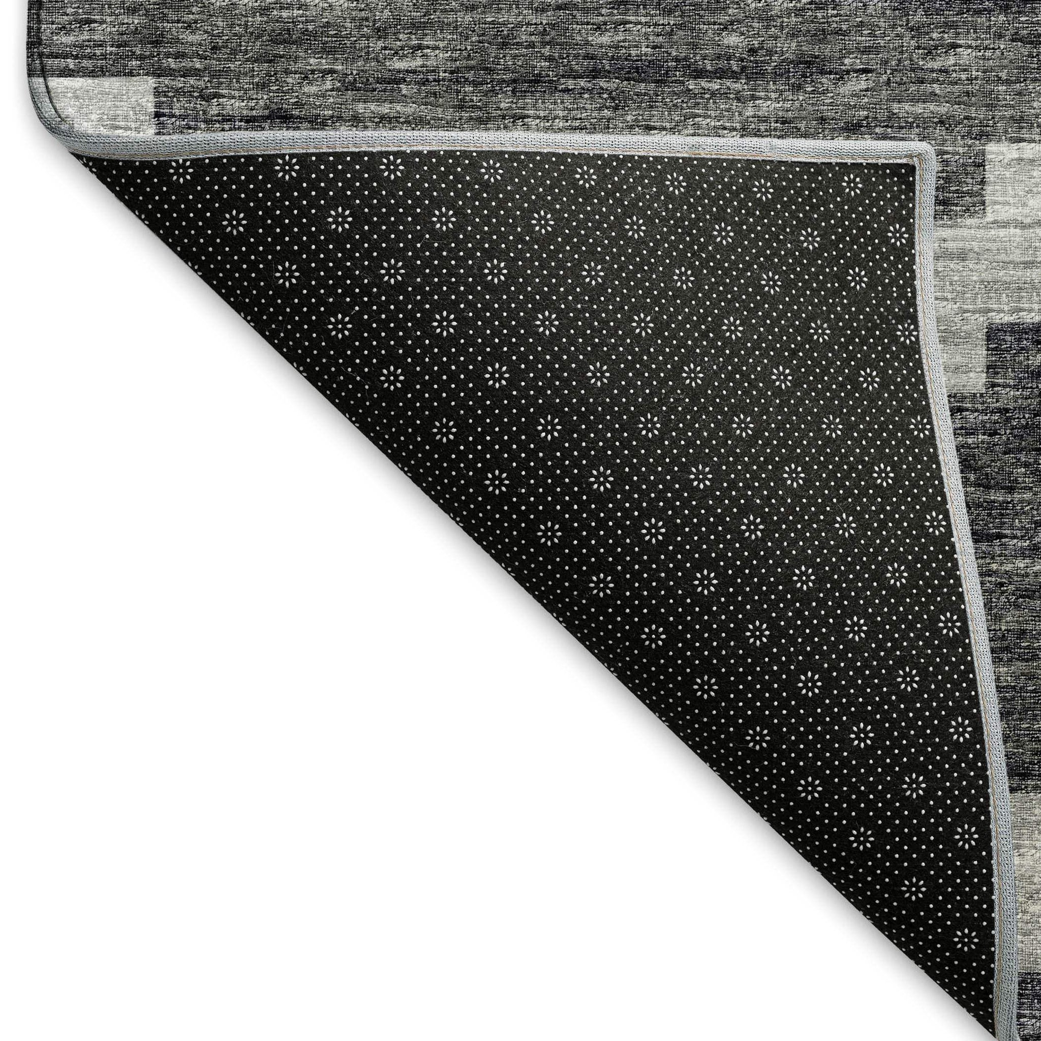 9' X 12' Gray Ivory And Charcoal Tribal Washable Area Rug With UV Protection - HomeRoots - Flyclothing LLC