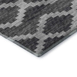 9' X 12' Gray Ivory And Charcoal Tribal Washable Area Rug With UV Protection - HomeRoots - Flyclothing LLC