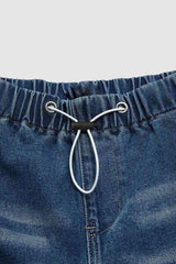 Drawstring Waist Wide Leg Shirred Jeans - Trendsi - Flyclothing LLC