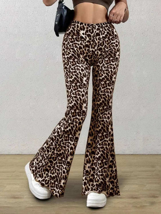 Leopard Flare Pants - Trendsi - Flyclothing LLC
