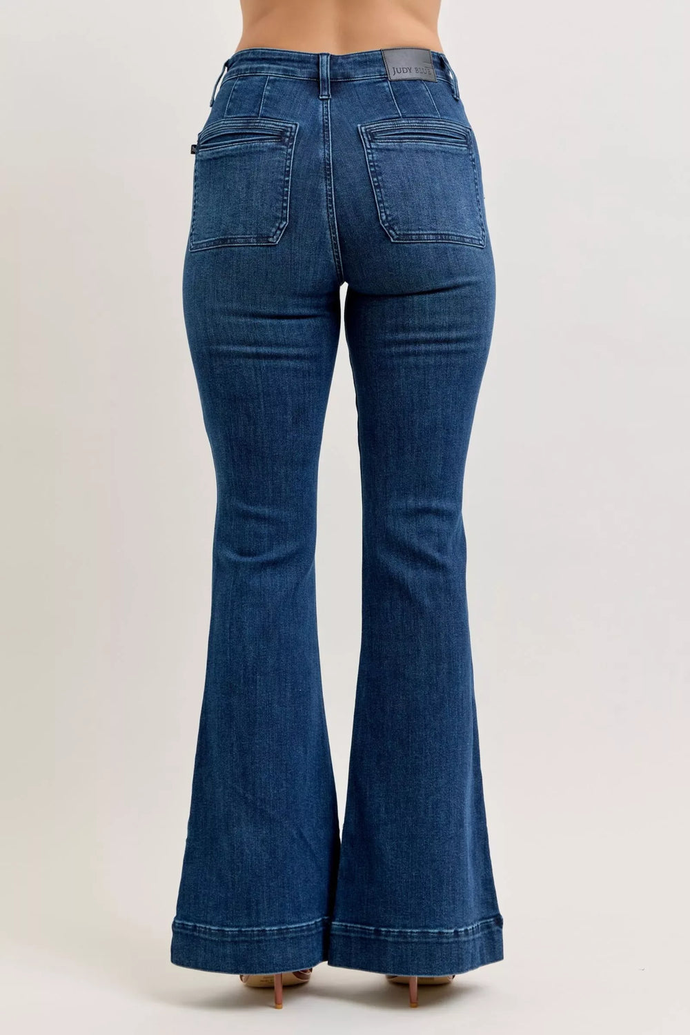 Judy Blue High-Waisted Flare Jeans with Front Pockets - Trendsi - Flyclothing LLC