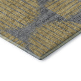 5' X 8' Gold And Gray Geometric Distressed Washable Area Rug With UV Protection - HomeRoots - Flyclothing LLC