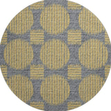 8' Gold And Gray Geometric Washable Round Rug With UV Protection - HomeRoots - Flyclothing LLC