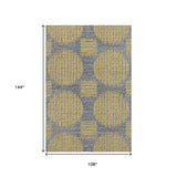 9' X 12' Gold And Gray Geometric Washable Area Rug With UV Protection - HomeRoots - Flyclothing LLC
