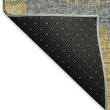 9' X 12' Gold And Gray Geometric Washable Area Rug With UV Protection - HomeRoots - Flyclothing LLC