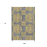 10' X 14' Gold And Gray Geometric Distressed Washable Area Rug With UV Protection - HomeRoots - Flyclothing LLC