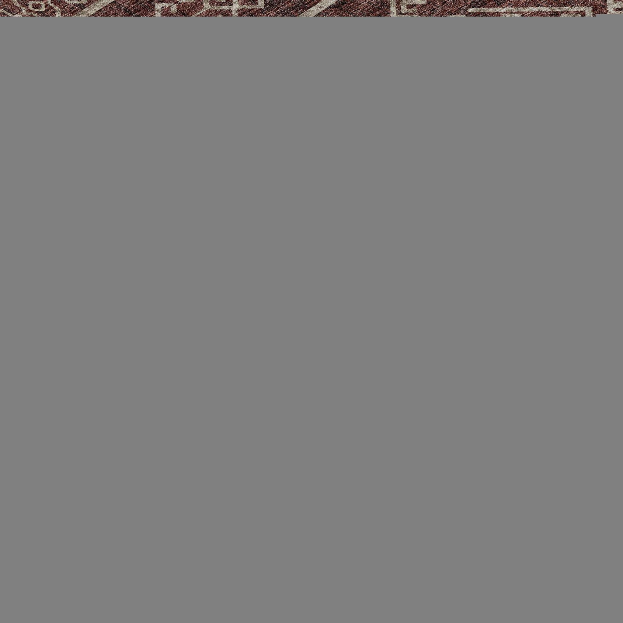 9' X 12' Burnt Sienna And Ivory Tribal Washable Area Rug With UV Protection - HomeRoots - Flyclothing LLC