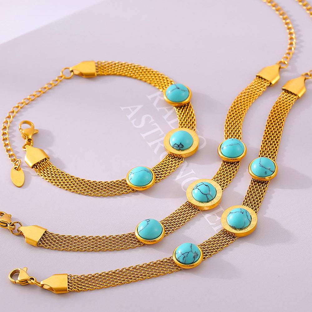 Turquoise Titanium Steel Bracelet - Trendsi - Flyclothing LLC