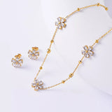 18K Gold-Plated Flower Jewelry Set - Trendsi - Flyclothing LLC