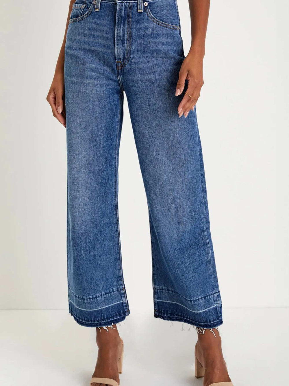 High Waist Wide Leg Washed Jeans - Trendsi - Flyclothing LLC