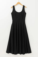 Side Slit Scoop Neck Wide Strap Dress - Trendsi - Flyclothing LLC