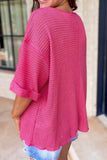 Textured Cuffed Short Sleeve Top - Trendsi