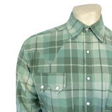 Rockmount Ranch Wear Men's Organic Plush Flannel Sage Green Plaid Western Shirt - Rockmount Clothing - Flyclothing LLC
