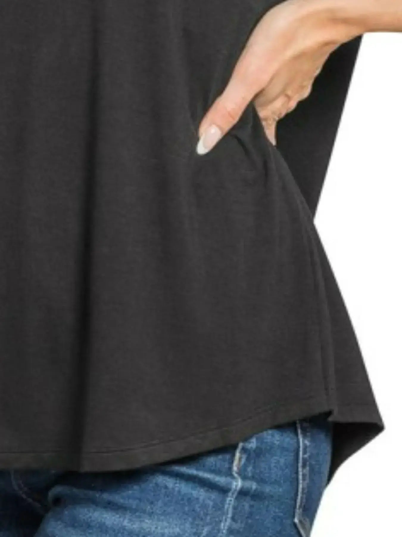Zenana Flowy Round Hem Rayon Short Sleeve T-Shirt - Trendsi - Flyclothing LLC