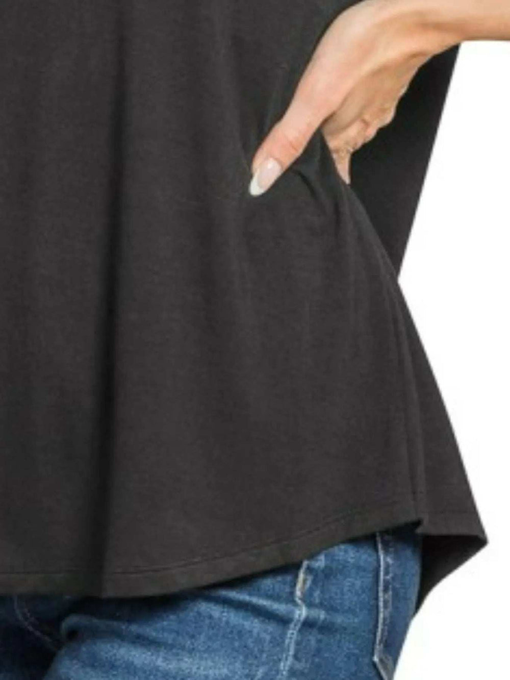 Zenana Flowy Round Hem Rayon Short Sleeve T-Shirt - Trendsi - Flyclothing LLC