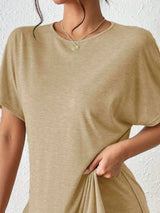 Casual Round Neck T-Shirt and Shorts Set - Trendsi - Flyclothing LLC