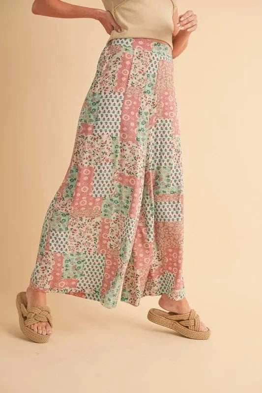Aemi+Co Printed Wide Leg Pants - Trendsi - Flyclothing LLC