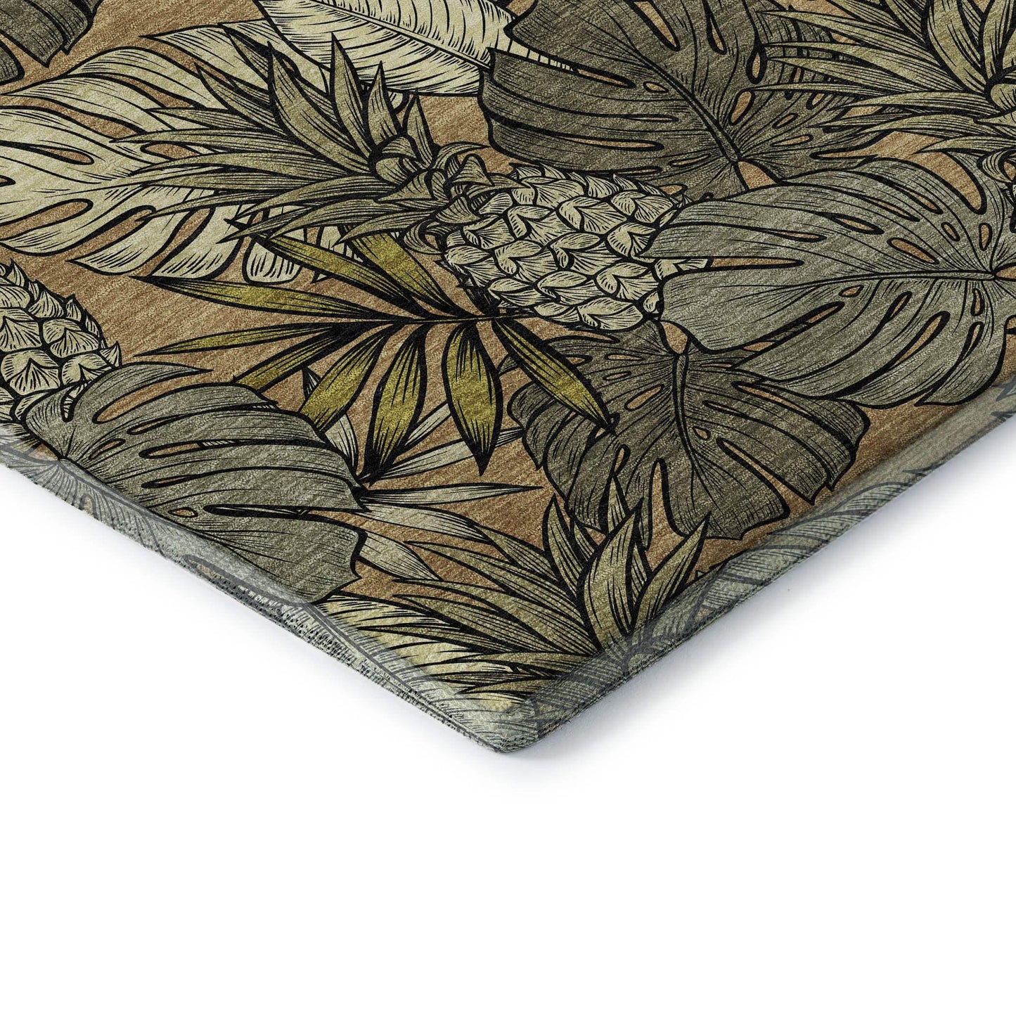 5' X 8' Khaki Gray And Yellow Geometric Washable Area Rug With UV Protection - HomeRoots - Flyclothing LLC
