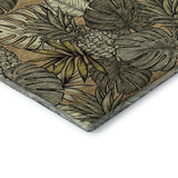 5' X 8' Khaki Gray And Yellow Geometric Washable Area Rug With UV Protection - HomeRoots - Flyclothing LLC