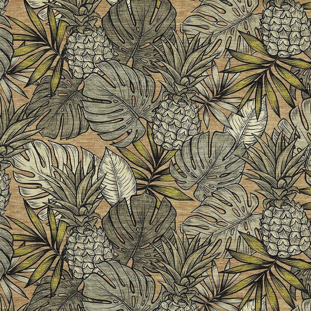 5' X 8' Khaki Gray And Yellow Geometric Washable Area Rug With UV Protection - HomeRoots - Flyclothing LLC