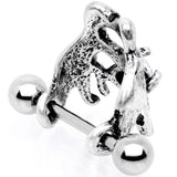 16G 3/8 Clear CZ Gem Prehistoric Dinosaur Heart Cartilage Cuff - BodyCandy - Flyclothing LLC