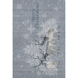 3' X 5' Gray Ivory And Blue Christmas Deer Washable Area Rug With UV Protection - HomeRoots - Flyclothing LLC