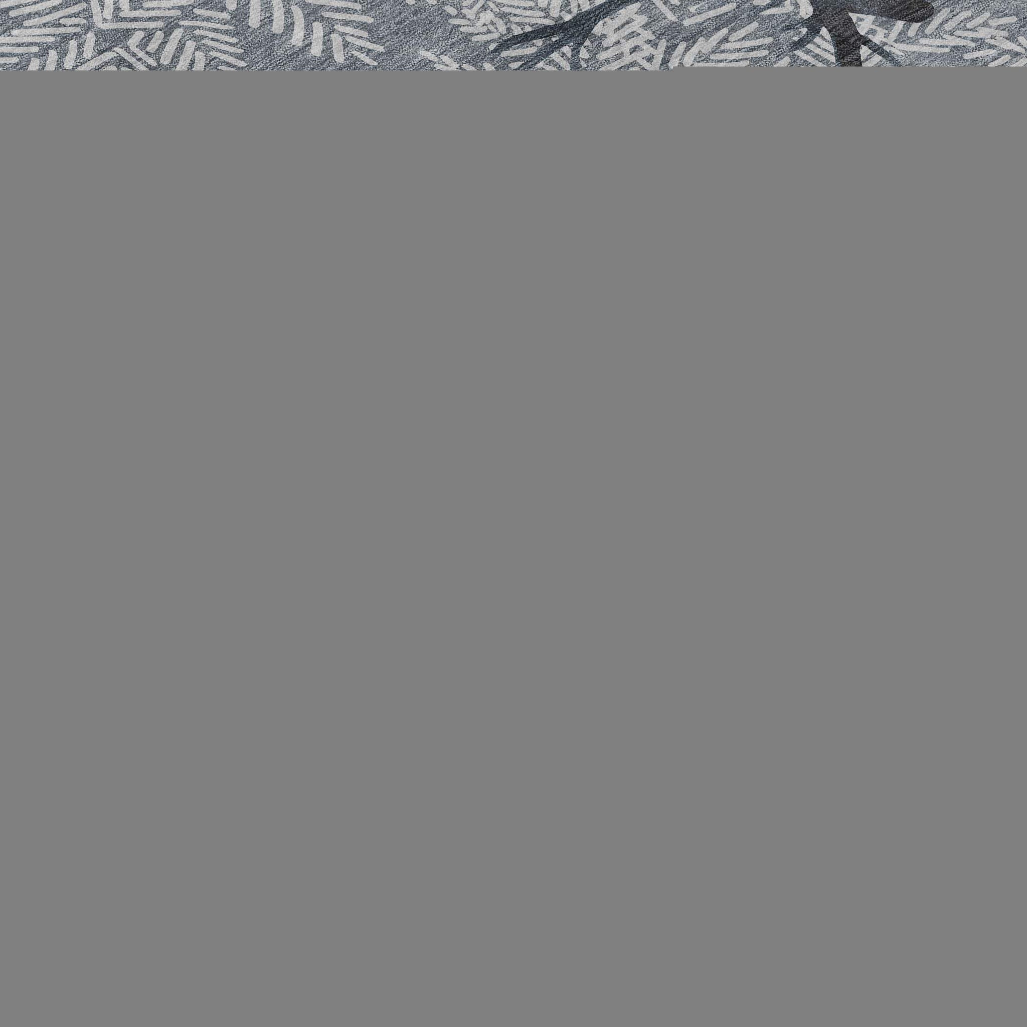 3' X 5' Gray Ivory And Blue Christmas Deer Washable Area Rug With UV Protection - HomeRoots - Flyclothing LLC