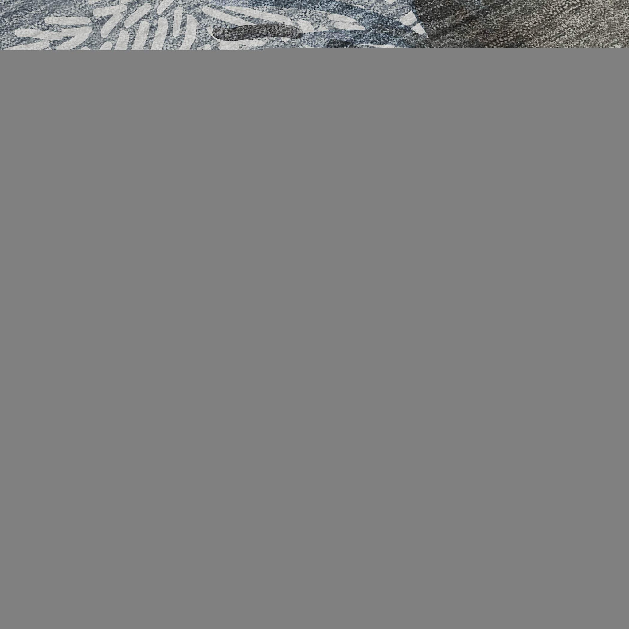 5' X 8' Gray Ivory And Blue Christmas Deer Washable Area Rug With UV Protection - HomeRoots - Flyclothing LLC