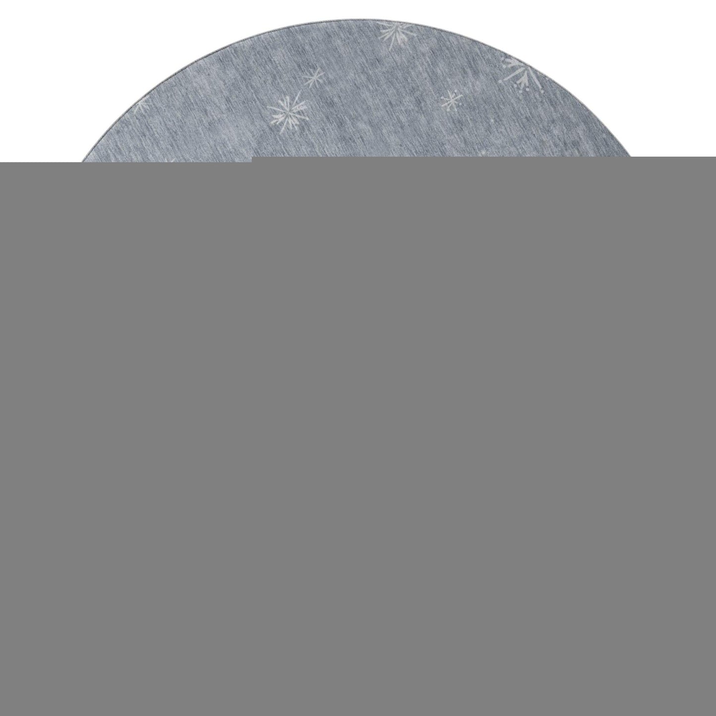 8' Gray Ivory And Blue Christmas Deer Washable Round Area Rug With UV Protection - HomeRoots - Flyclothing LLC