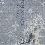 8' X 10' Gray Ivory And Blue Christmas Deer Washable Area Rug With UV Protection - HomeRoots - Flyclothing LLC