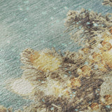 3' X 5' Blue Gold And Ivory Christmas Distressed Washable Area Rug With UV Protection - HomeRoots - Flyclothing LLC