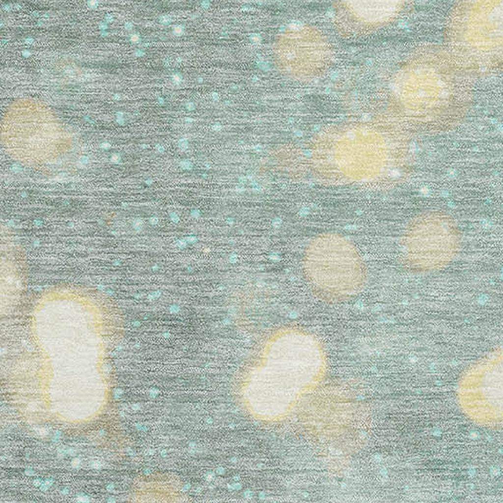 5' X 8' Blue Gold And Ivory Christmas Distressed Washable Area Rug With UV Protection - HomeRoots - Flyclothing LLC