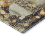 8' X 10' Blue Gold And Ivory Christmas Distressed Washable Area Rug With UV Protection - HomeRoots - Flyclothing LLC