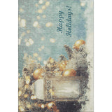 9' X 12' Blue Gold And Ivory Christmas Distressed Washable Area Rug With UV Protection - HomeRoots - Flyclothing LLC