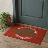 3' X 5' Ruby Red Green And Ivory Christmas Washable Area Rug With UV Protection - HomeRoots - Flyclothing LLC