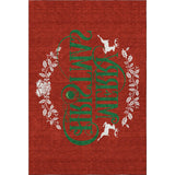 3' X 5' Ruby Red Green And Ivory Christmas Washable Area Rug With UV Protection - HomeRoots - Flyclothing LLC