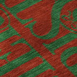 9' X 12' Ruby Red Green And Ivory Christmas Washable Area Rug With UV Protection - HomeRoots - Flyclothing LLC