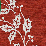 10' X 14' Ruby Red Green And Ivory Christmas Washable Area Rug With UV Protection - HomeRoots - Flyclothing LLC