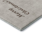 5' X 8' Taupe Green And Gray Christmas Dogs Distressed Washable Area Rug With UV Protection - HomeRoots - Flyclothing LLC