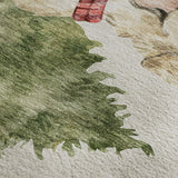 9' X 12' Taupe Green And Gray Christmas Dog Washable Area Rug With UV Protection - HomeRoots - Flyclothing LLC