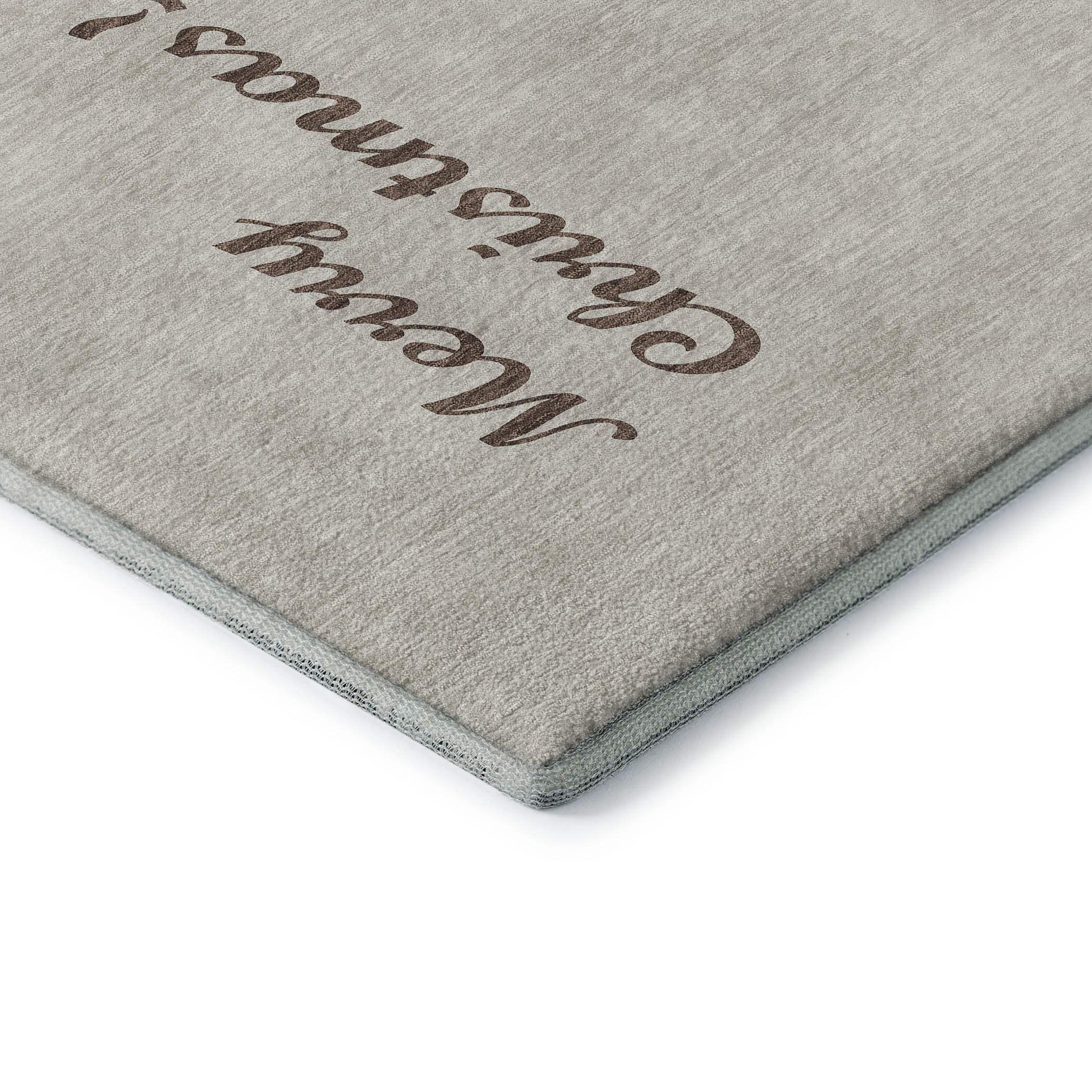 10' X 14' Taupe Green And Gray Christmas Dog Washable Area Rug With UV Protection - HomeRoots - Flyclothing LLC